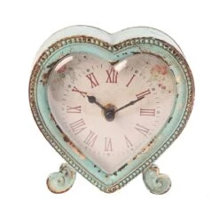Boudoir Heart Clock Duck Egg