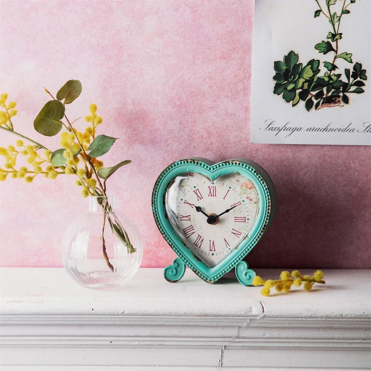 Boudoir Heart Clock Duck Egg - Image 2