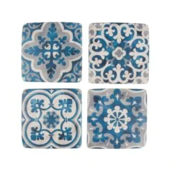 Mediterranean Mosaic Santorini Coasters - Set Of 4