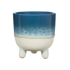 Mojave Glaze Blue Large Planter On Legs