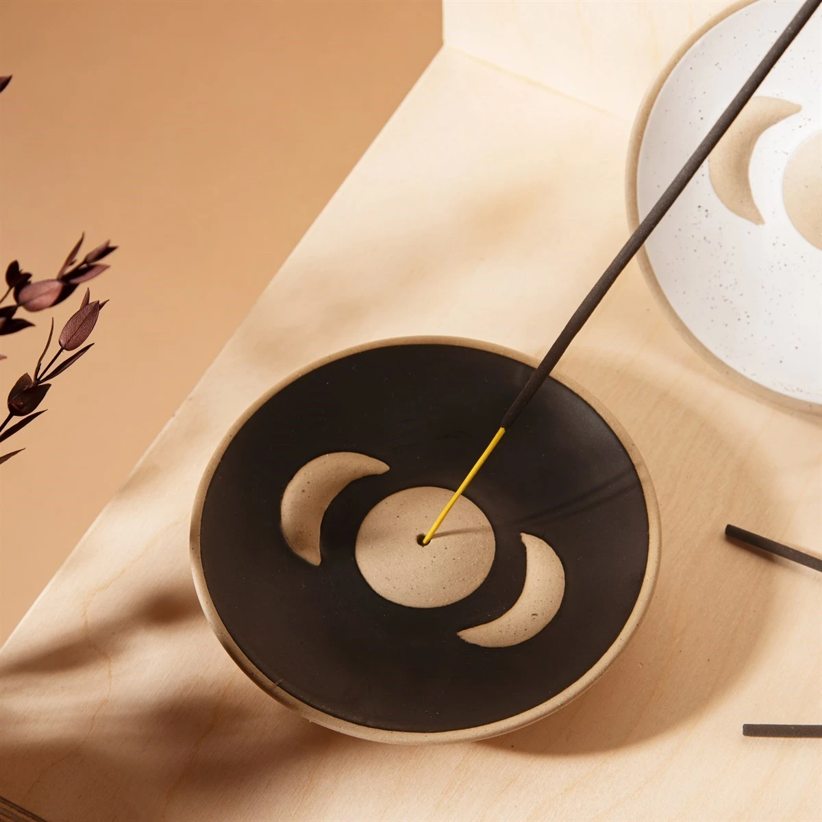 Moon Phases Incense Holder Black - Image 3