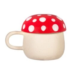 Red Mushroom Mug With Lid