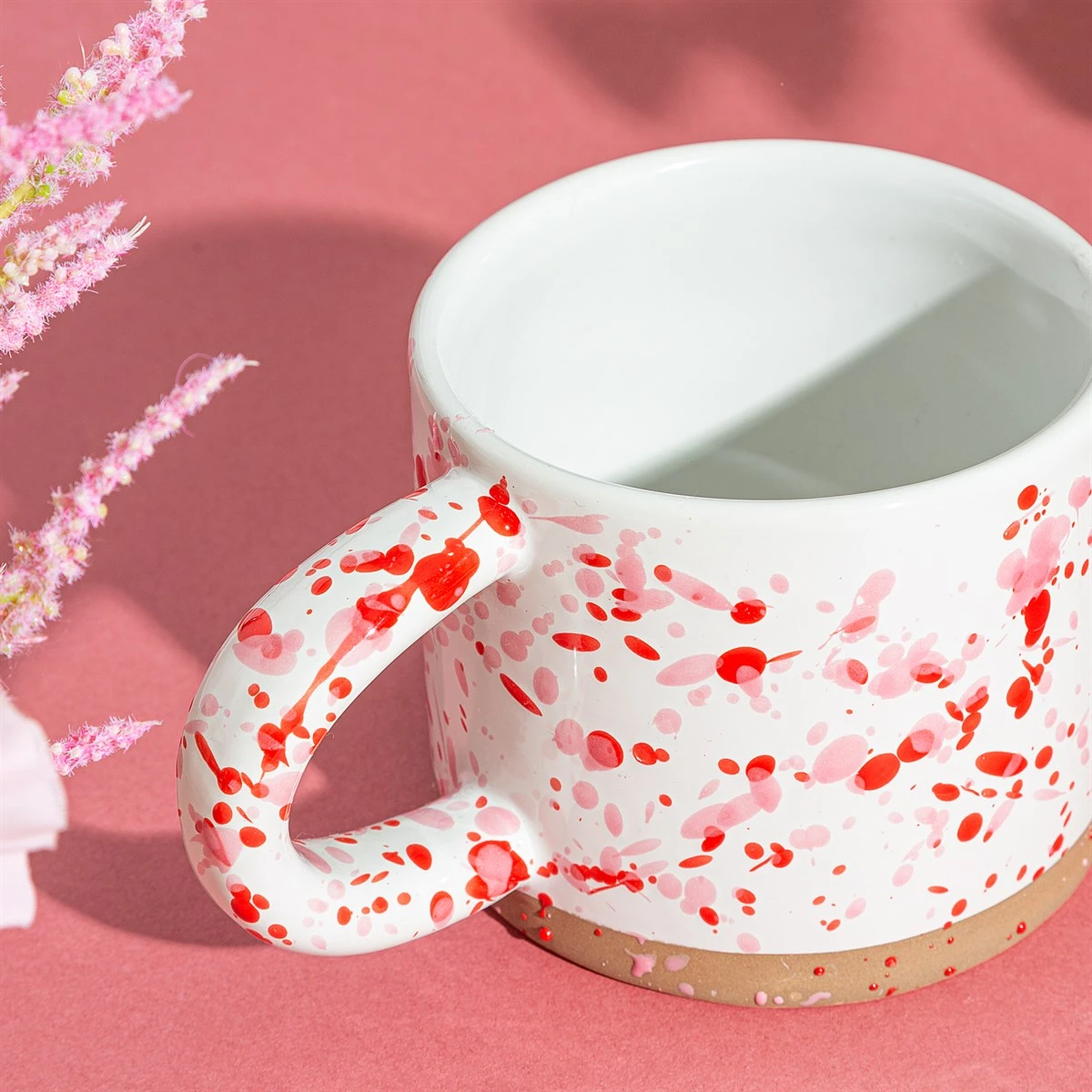 Pink And Red Splatterware Mug - Image 3