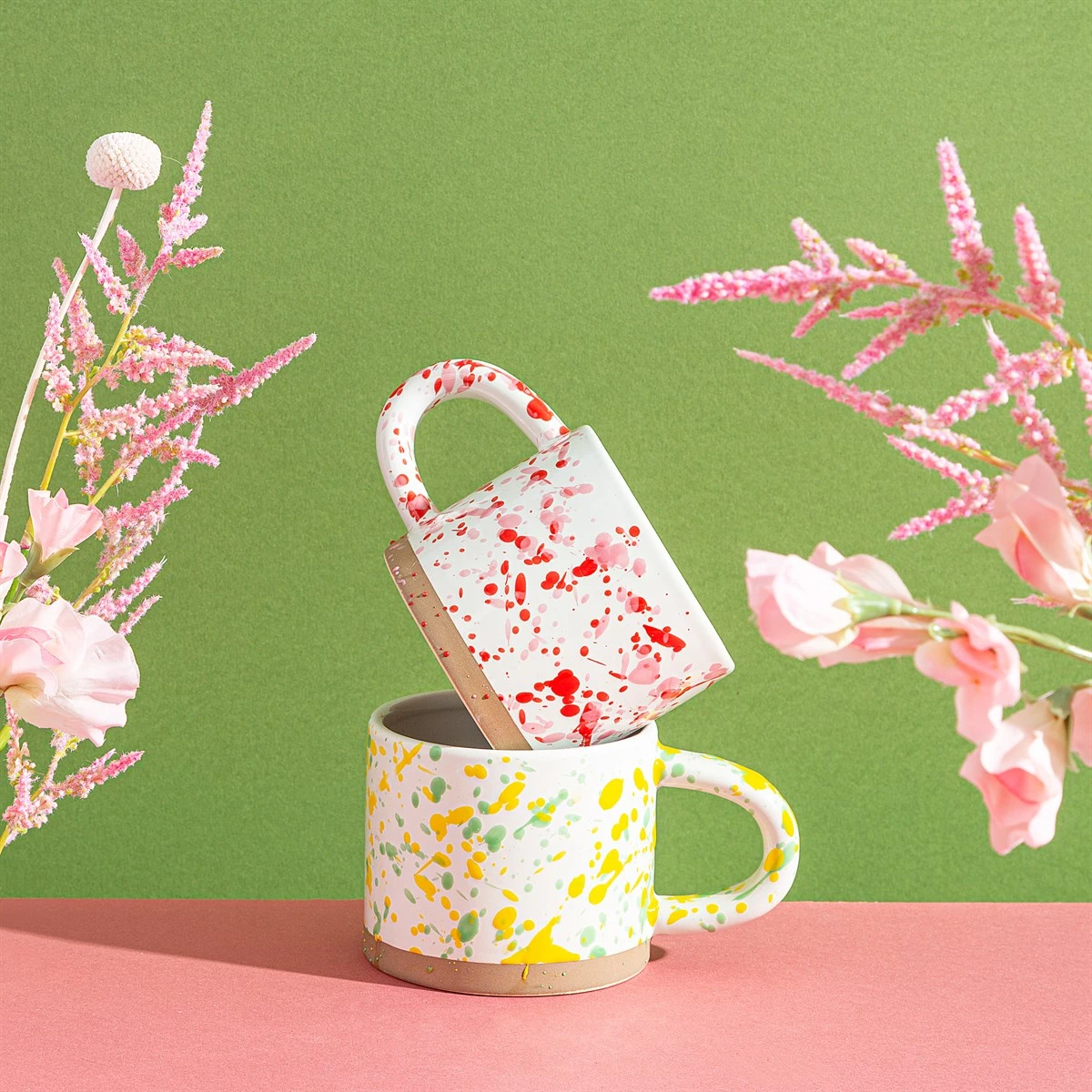 Pink And Red Splatterware Mug - Image 4