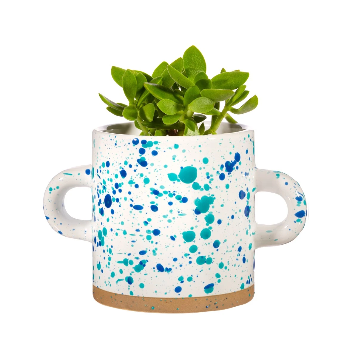 Turquoise And Blue Splatterware Planter - Image 3