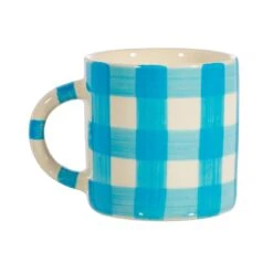 Gingham Mug Blue