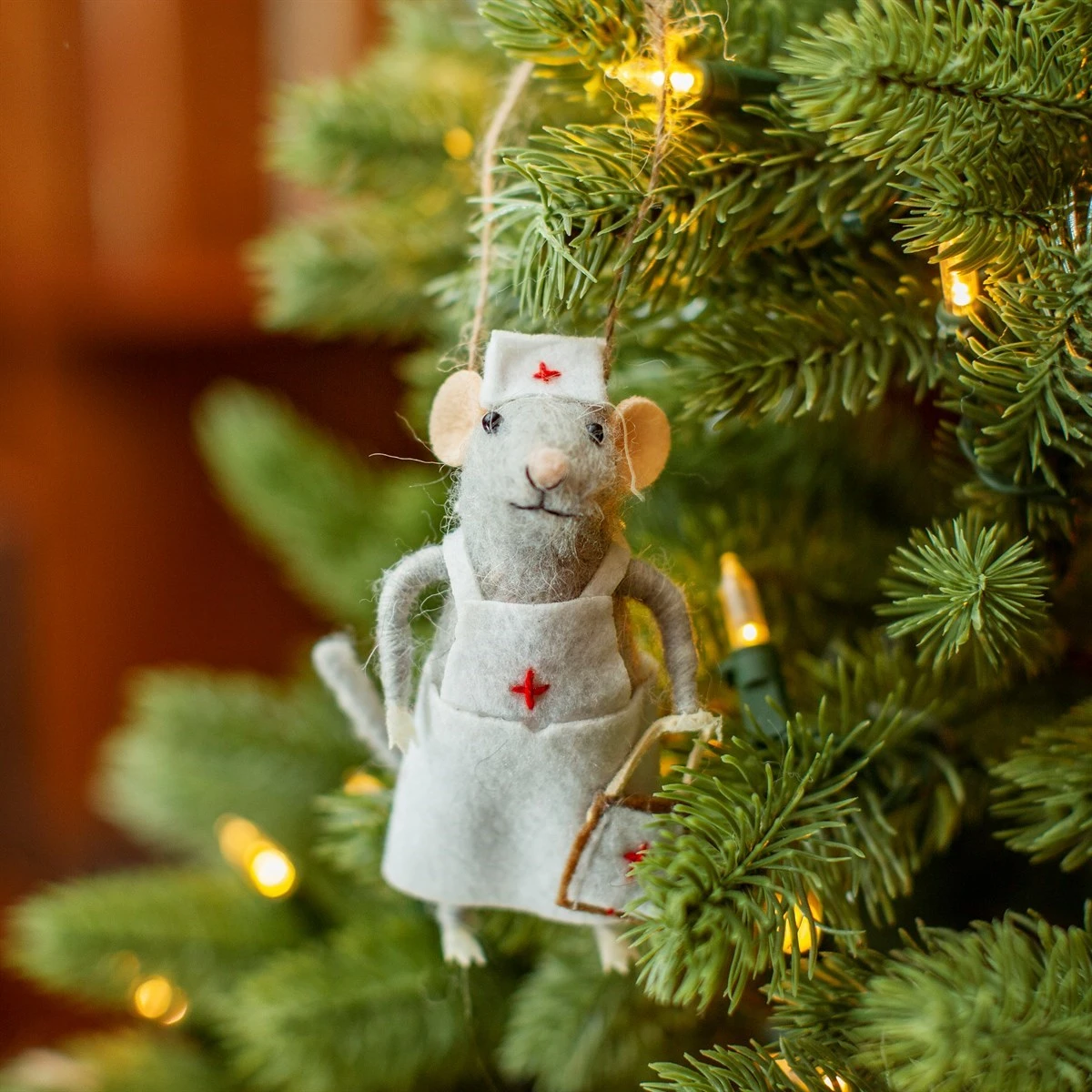 Nurse Mouse Felt Decoration - Image 2