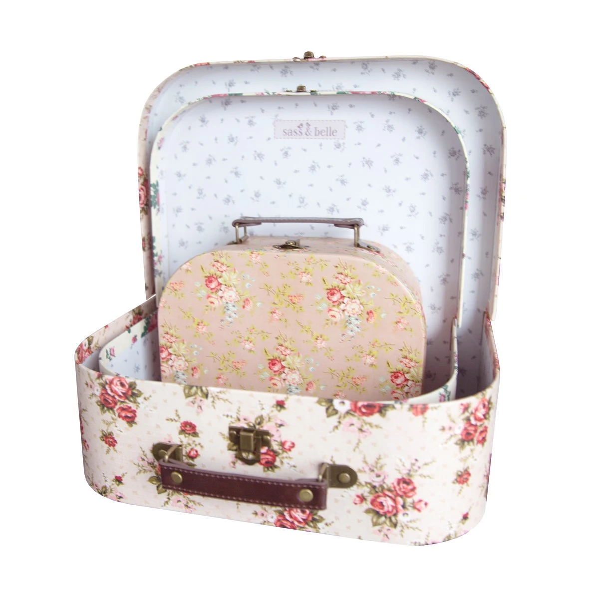 Vintage Rose Suitcases - Set Of 3 - Image 2