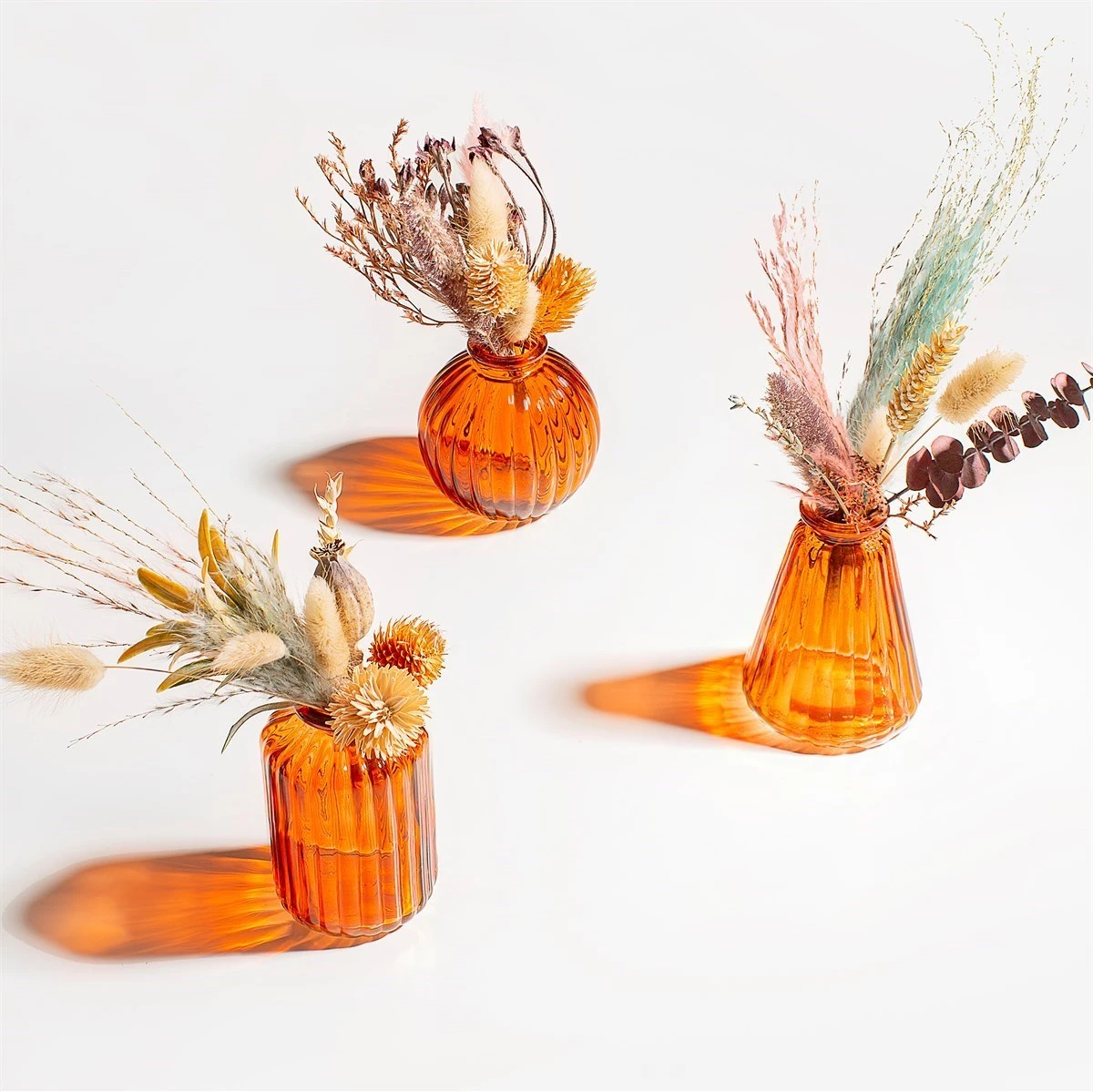 Amber Glass Bud Vases - Set Of 3 - Image 4