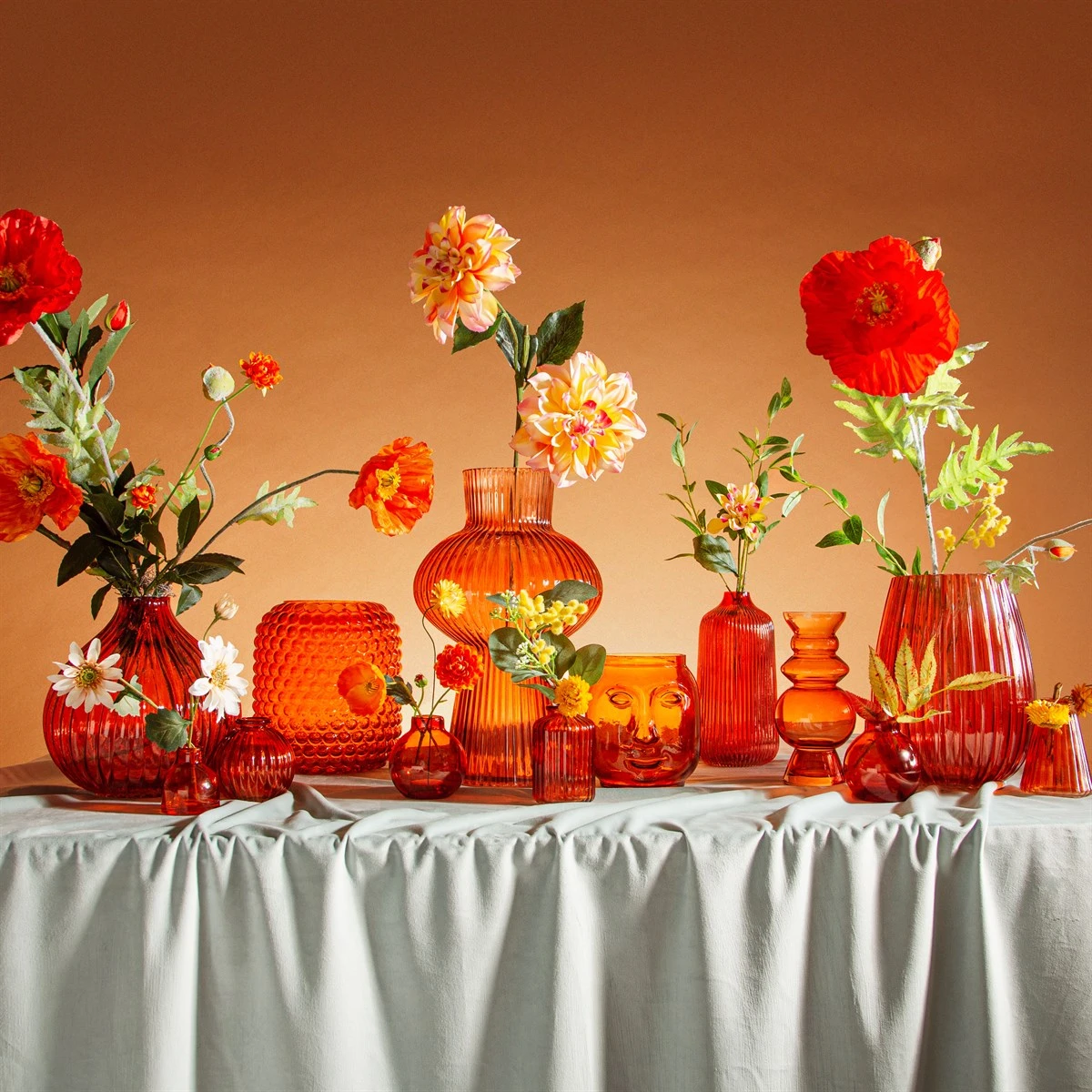 Amber Glass Bud Vases - Set Of 3 - Image 3