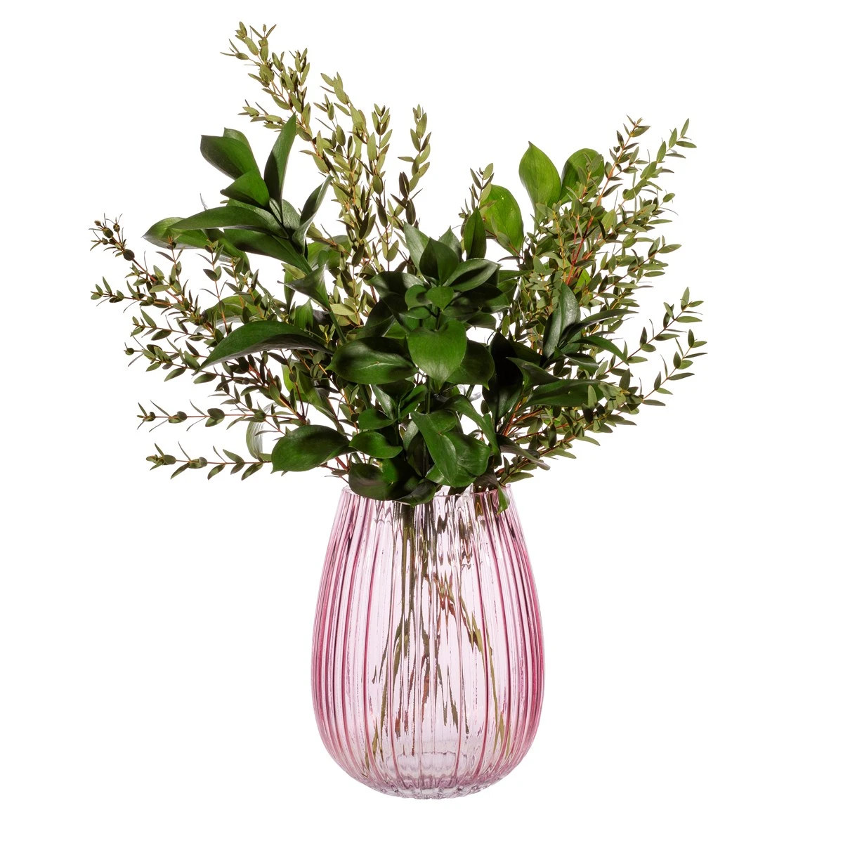 Fluted Glass Vase Pink - Image 2