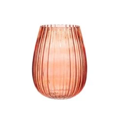 Fluted Glass Vase Amber