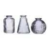 Grey Glass Bud Vases - Set Of 3