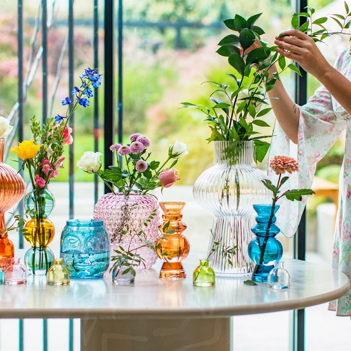 Shapely Fluted Glass Vase Clear - Image 4