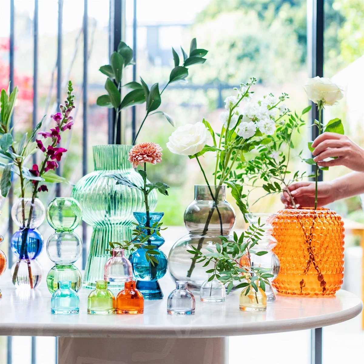 Glass Pebble Vase Grey Smoke - Image 4