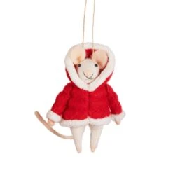 Mouse In Puffer Jacket Felt Decoration