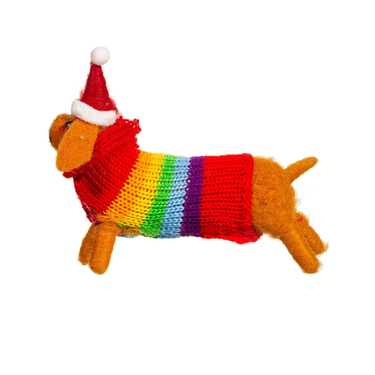 Felt Sausage Dog With Rainbow Jumper - Image 2