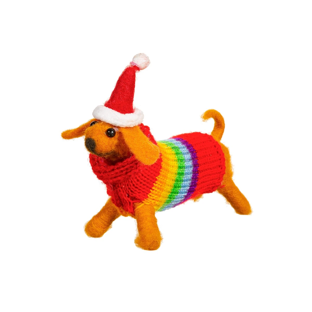 Felt Sausage Dog With Rainbow Jumper - Image 3