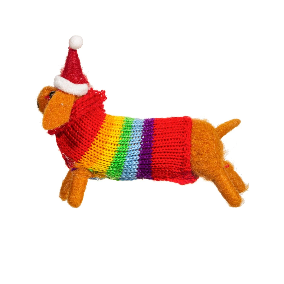 Felt Sausage Dog With Rainbow Jumper - Image 4