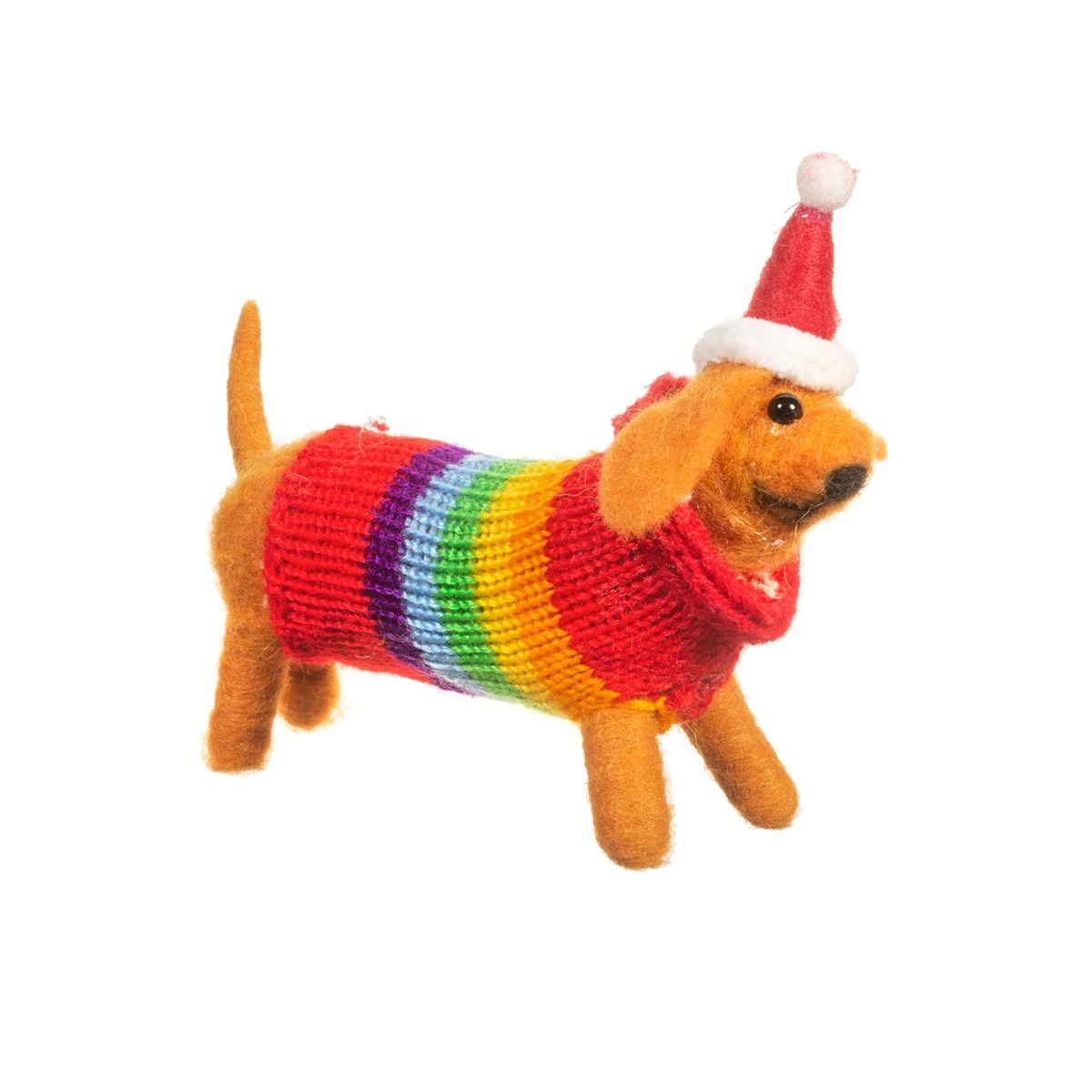 Felt Sausage Dog With Rainbow Jumper - Image 6