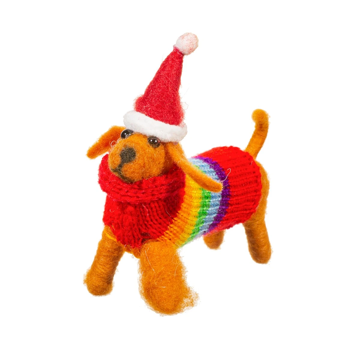 Felt Sausage Dog With Rainbow Jumper - Image 7