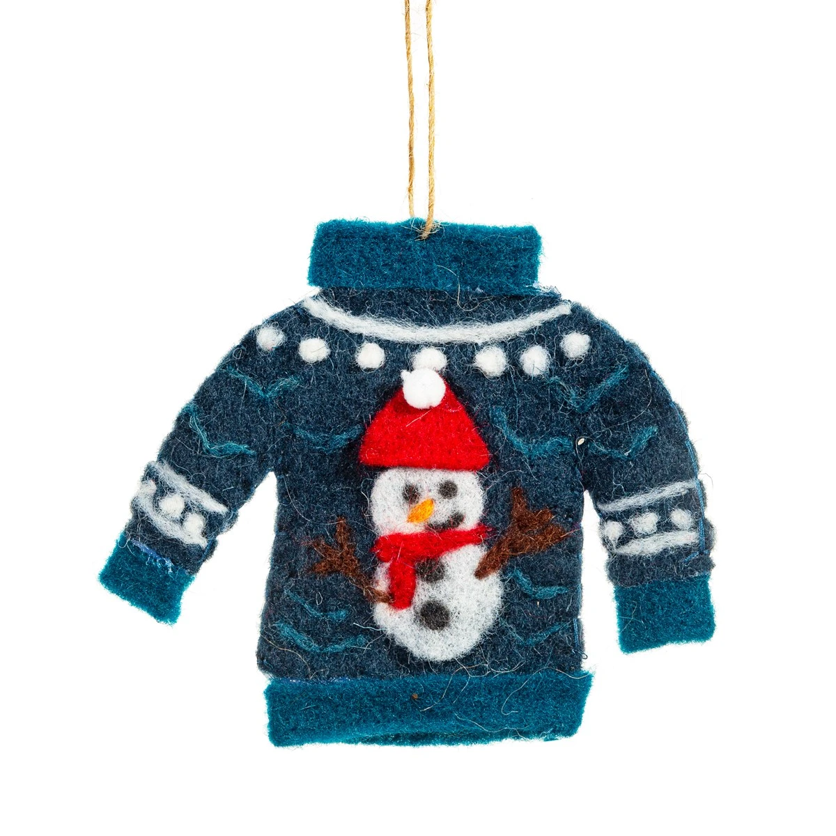 Blue Christmas Jumper Felt Decoration - Image 3
