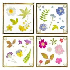 Pressed Flowers Glass Coasters