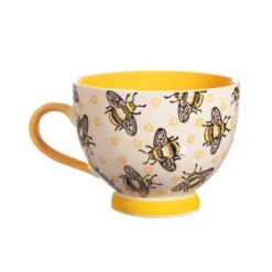 Busy Bees Stamped Yellow Mug