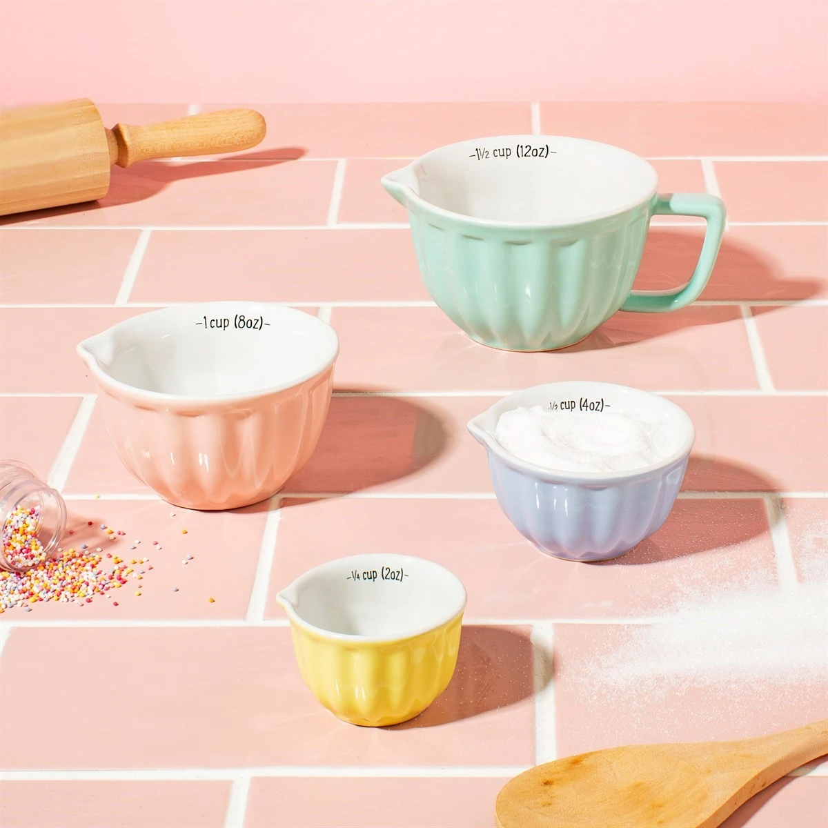 Retro Pastel Measuring Cups - Set Of 4 - Image 5