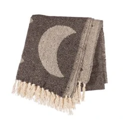 Phases Of The Moon Jacquard Grey Throw