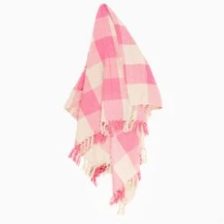 Pink Gingham Throw
