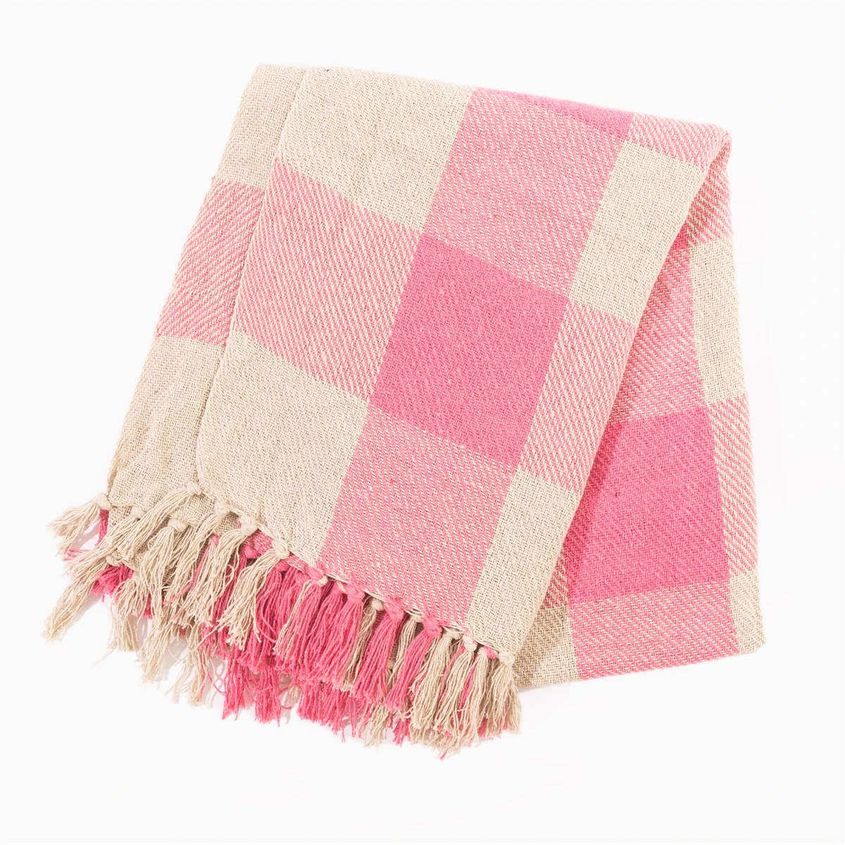 Pink Gingham Throw - Image 3