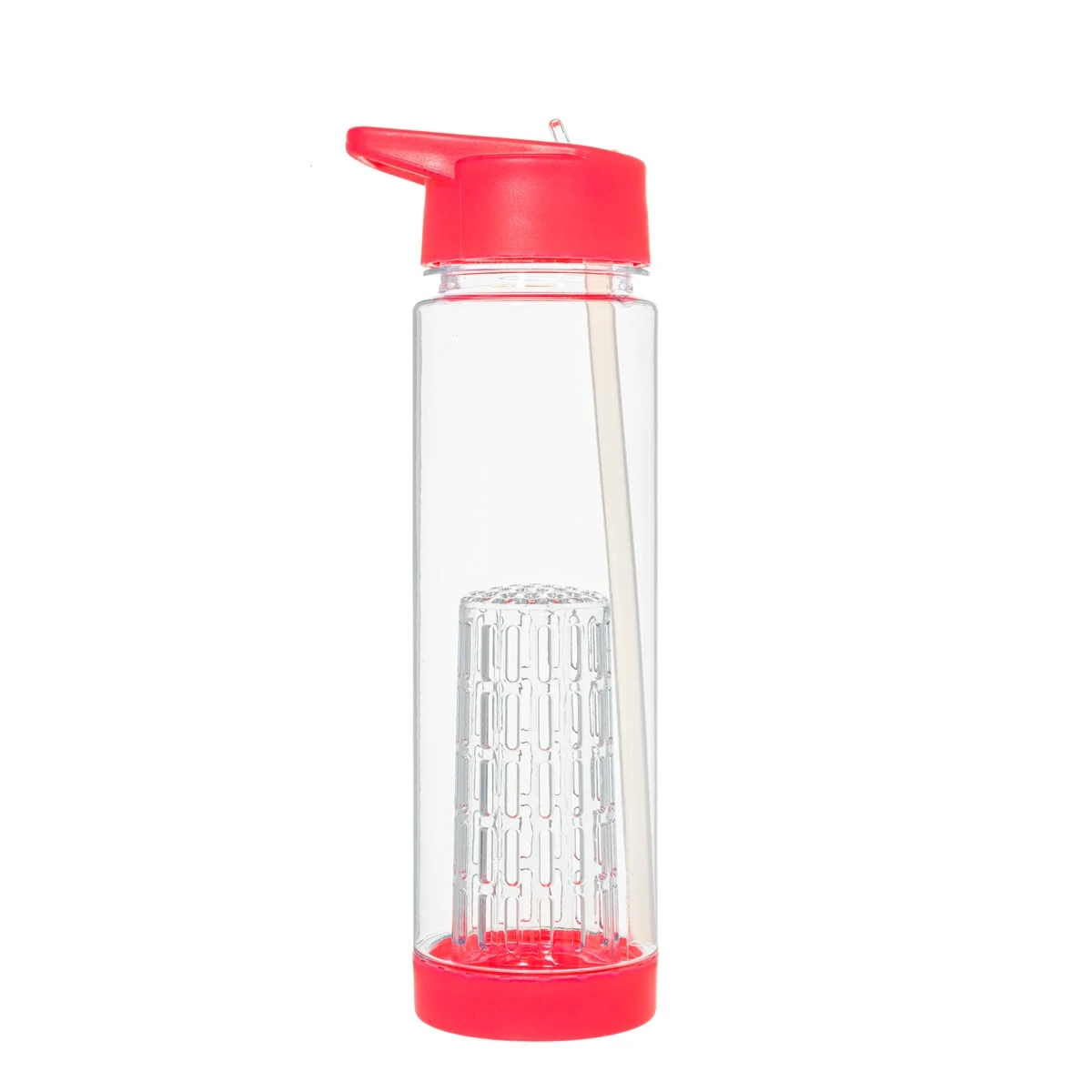 Hot Pink Water Bottle With Straw & Infuser - Image 2