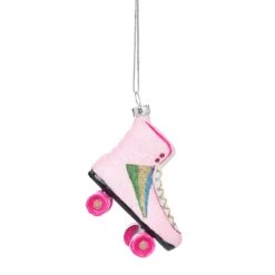 Retro Rollerskate Shaped Bauble Pink