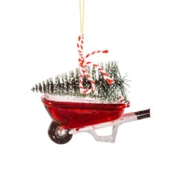 Wheelbarrow With Tree Shaped Bauble