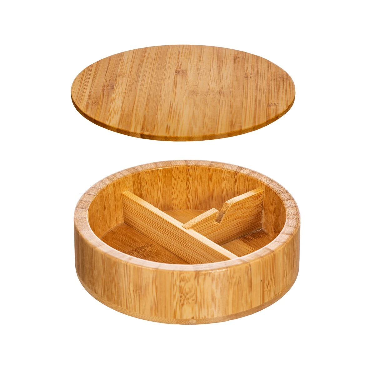 Round Bamboo Jewellery Box - Image 2