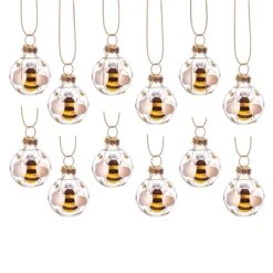 Mini Bee Baubles - Set Of 12