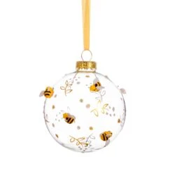 Luxe Bauble With Bees & Flowers