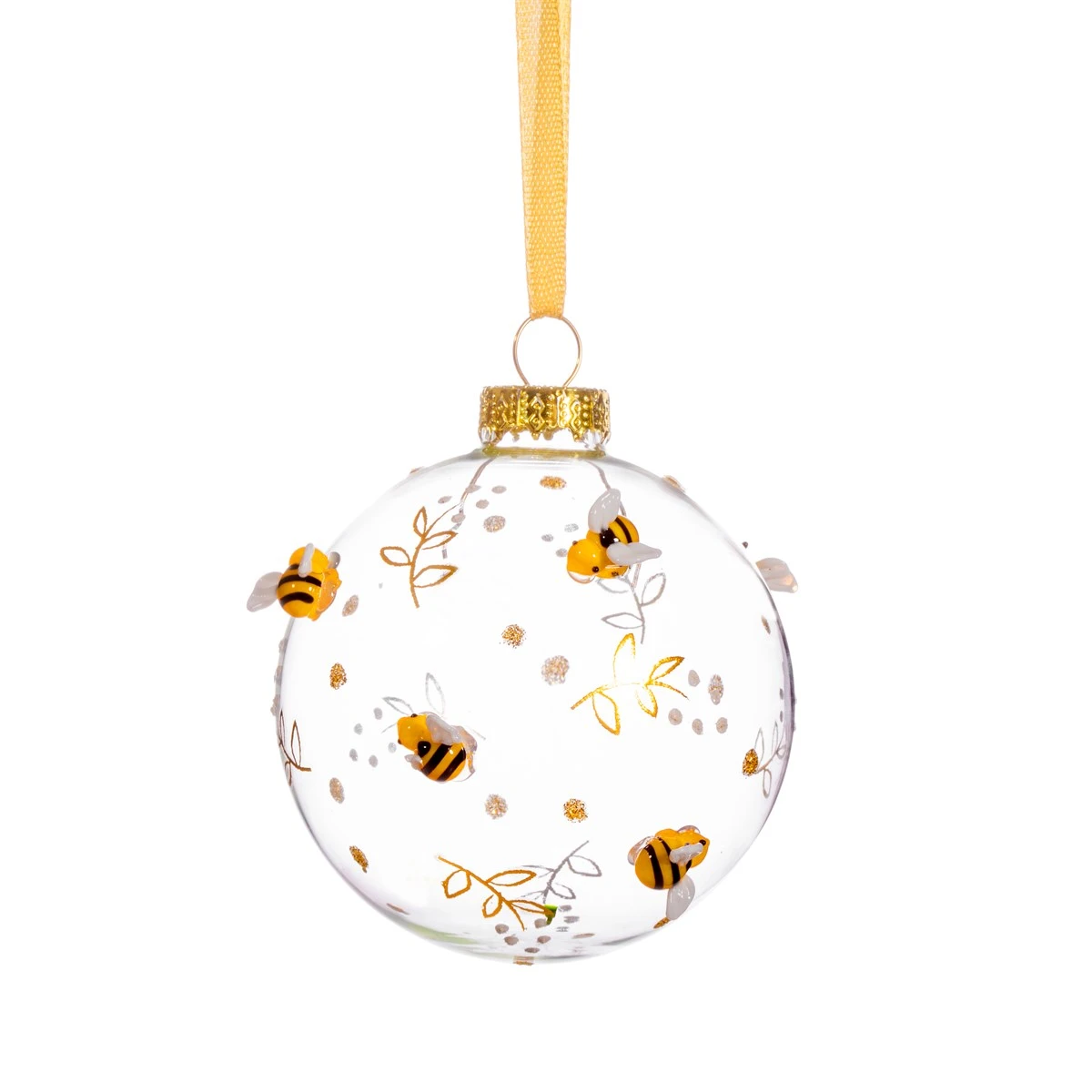 Luxe Bauble With Bees & Flowers