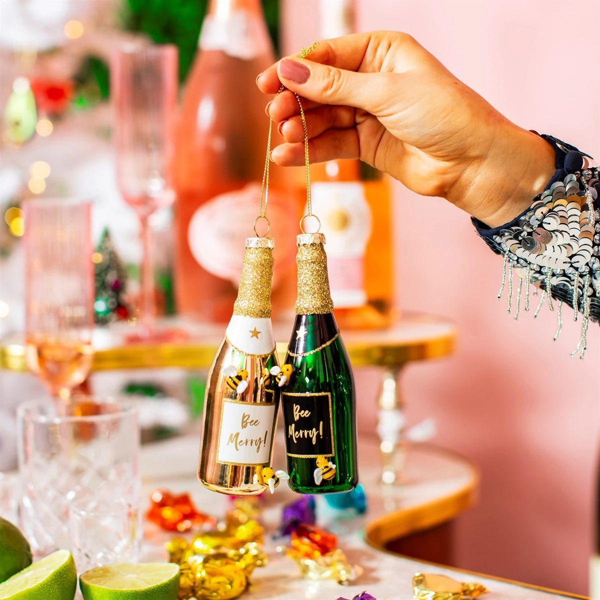 Luxe Bauble With Bees & Flowers - Image 2