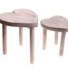 Brown Heart Stools - Set Of 2