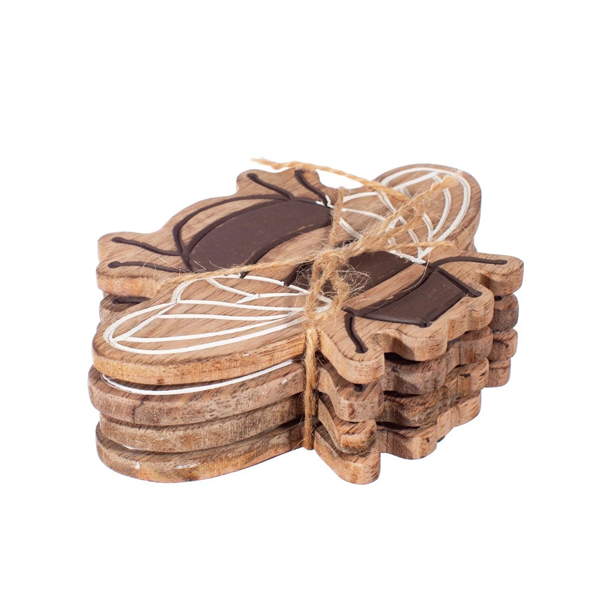 Wooden Bee Coasters - Set Of 4 - Image 2