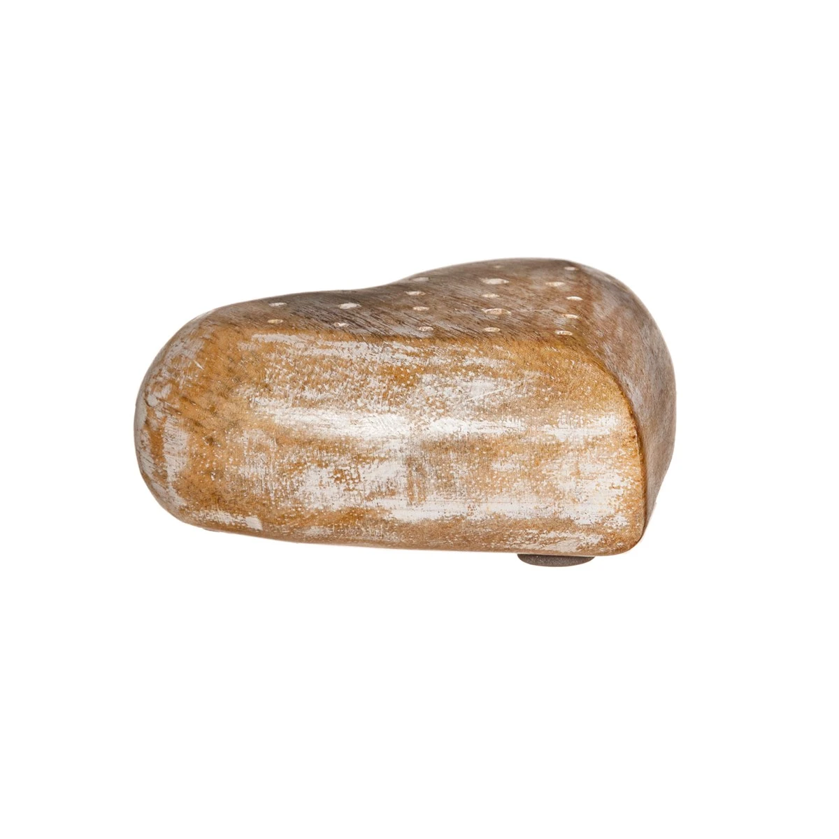 Mango Wood Heart Dried Flower Holder Block - Image 3