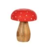 Red & White Wooden Mushroom Standing Decoration