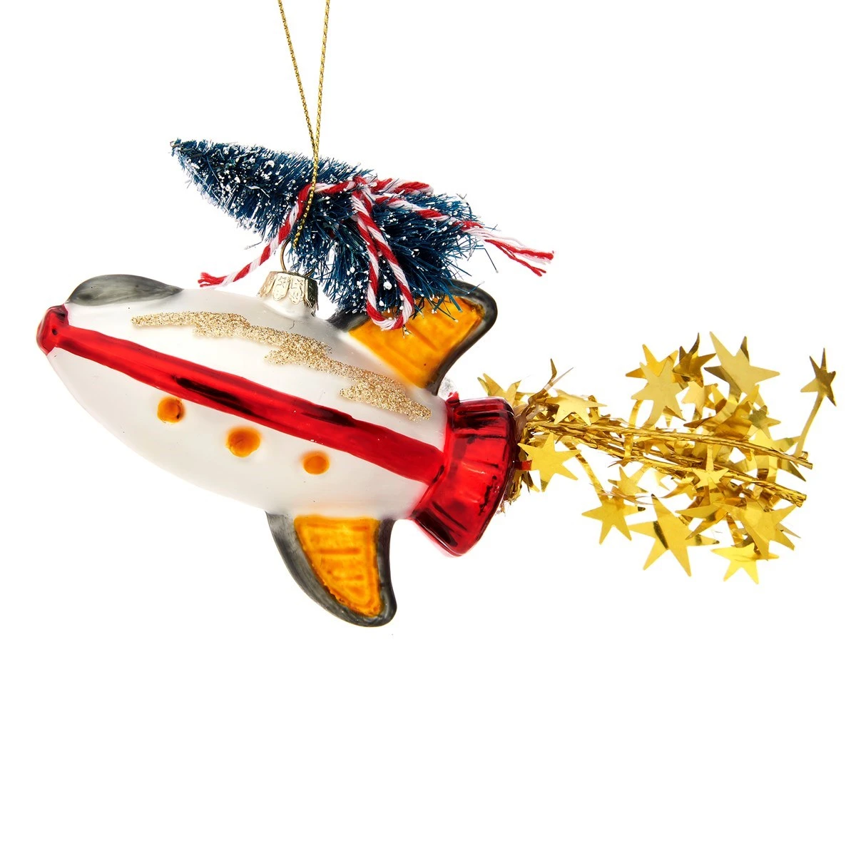 Outer Space Christmas Tree Rocket Shaped Bauble