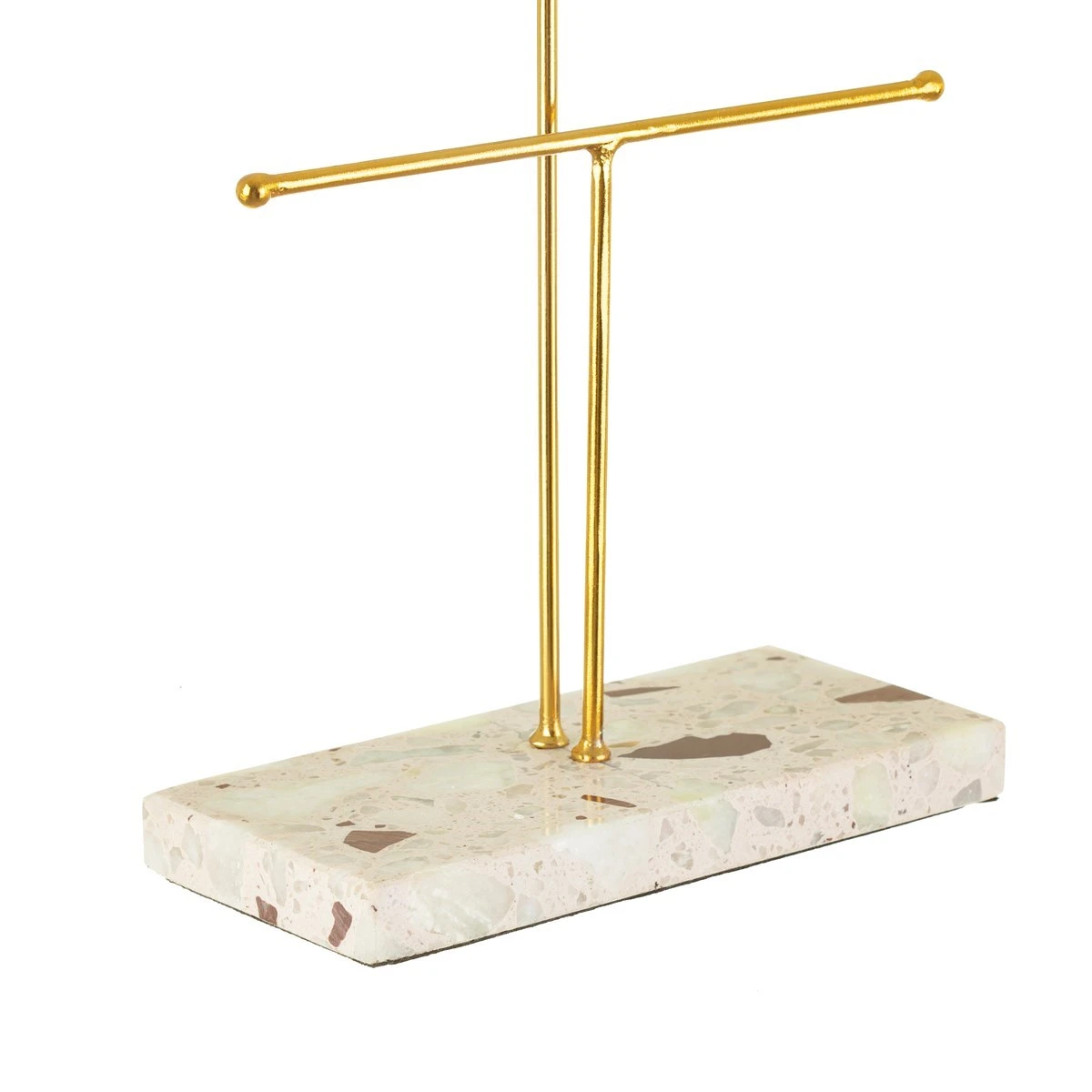Double Terrazzo Gold Jewellery Stand - Image 3