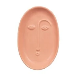 Face Trinket Dish Matt Pink