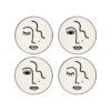 Abstract Face White Coasters - Set Of 4