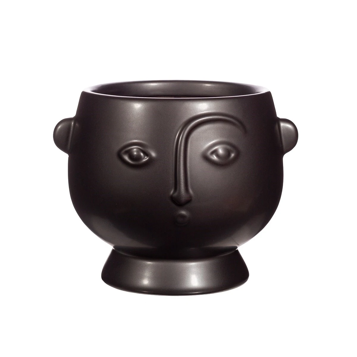 Large Face Planter Matte Black