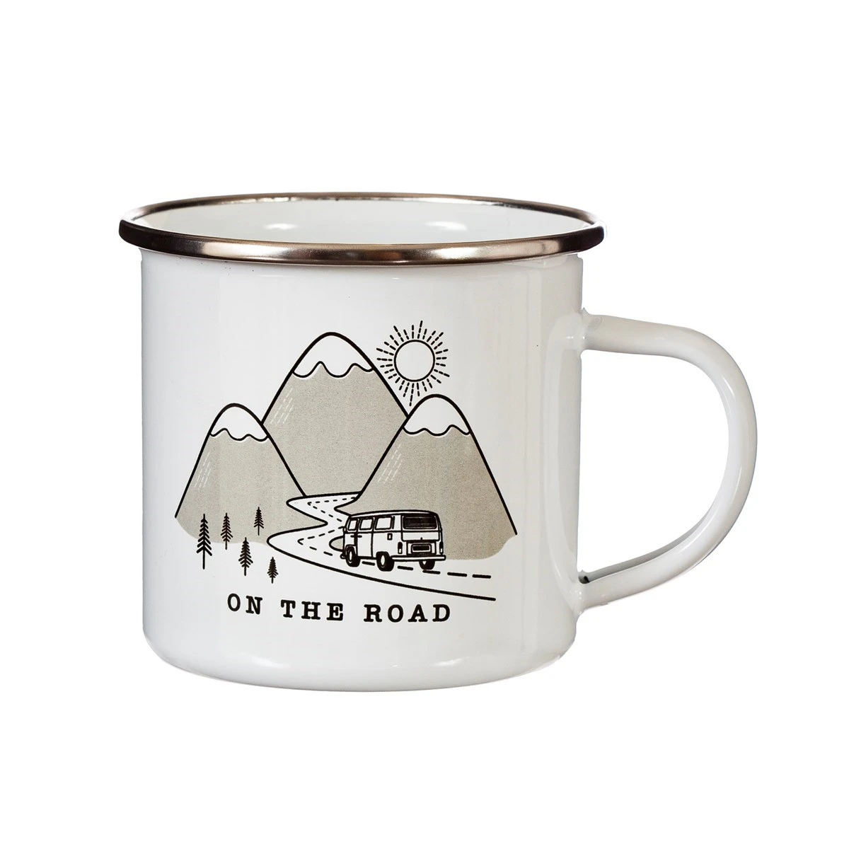 On The Road Enamel White Mug - Image 2